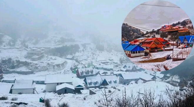 धार्मीक पर्यटकिय तिर्थस्थल दोलखा कालिञ्चोकमा हिमपात शुरु