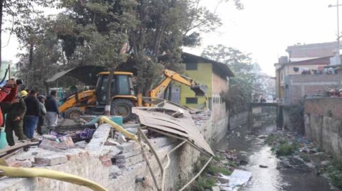 Illegal Bishnumati riverbank structures evicted