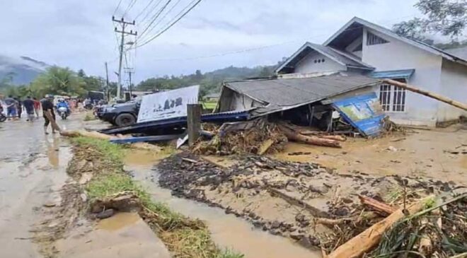 At least 26 dead and 11 missing after flash floods and landslides on Indonesia’s Sumatra island